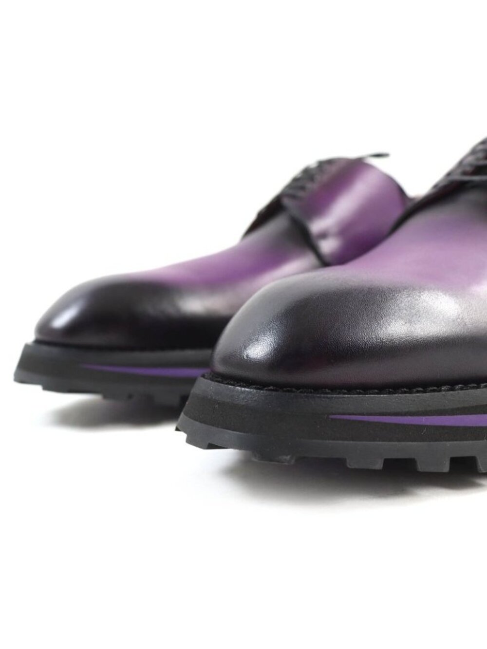 Louis Vuitton Congres Line Plain Toe Derby Shoes Leather Purple Gradient - Picture 7 of 14